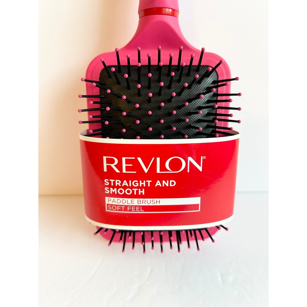 Revlon Straight and Smooth Paddle Brush Pink Soft Feel Hair Brush